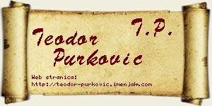Teodor Purković vizit kartica